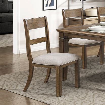 7 Piece Light Brown Extendable Dining Table Set