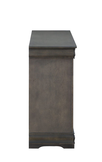 Dark Gray 6 Drawer Dresser - 57" Wide for Bedroom