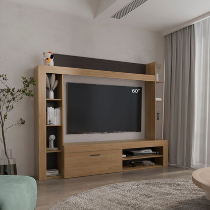 Multicolor Particle Board TV Stand with Storage