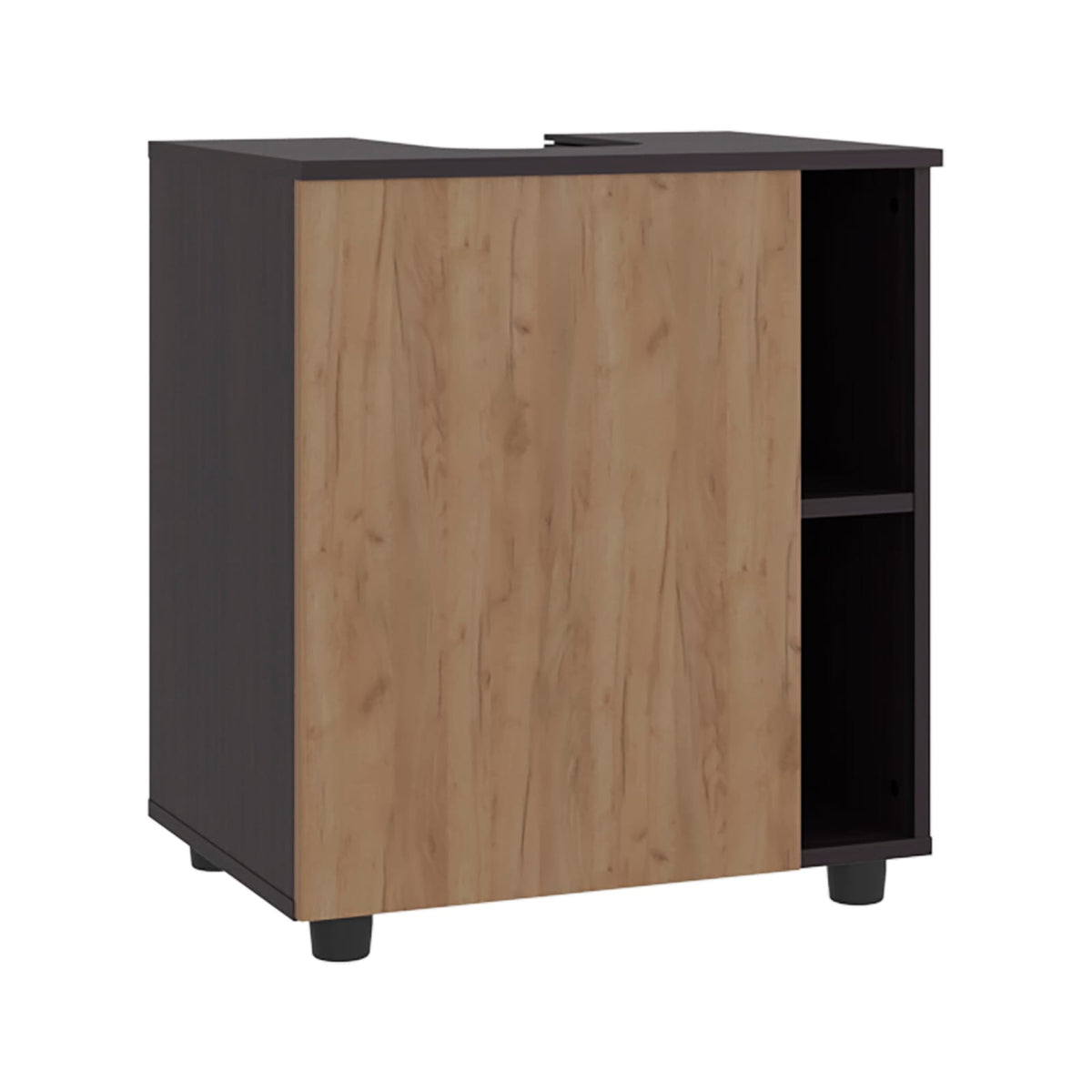 Multi-Colored Bathroom Vanity with Storage Shelves