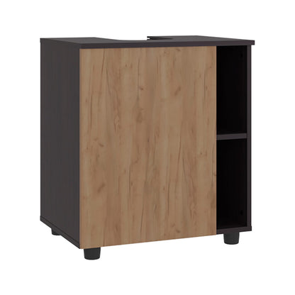 Multi-Colored Bathroom Vanity with Storage Shelves