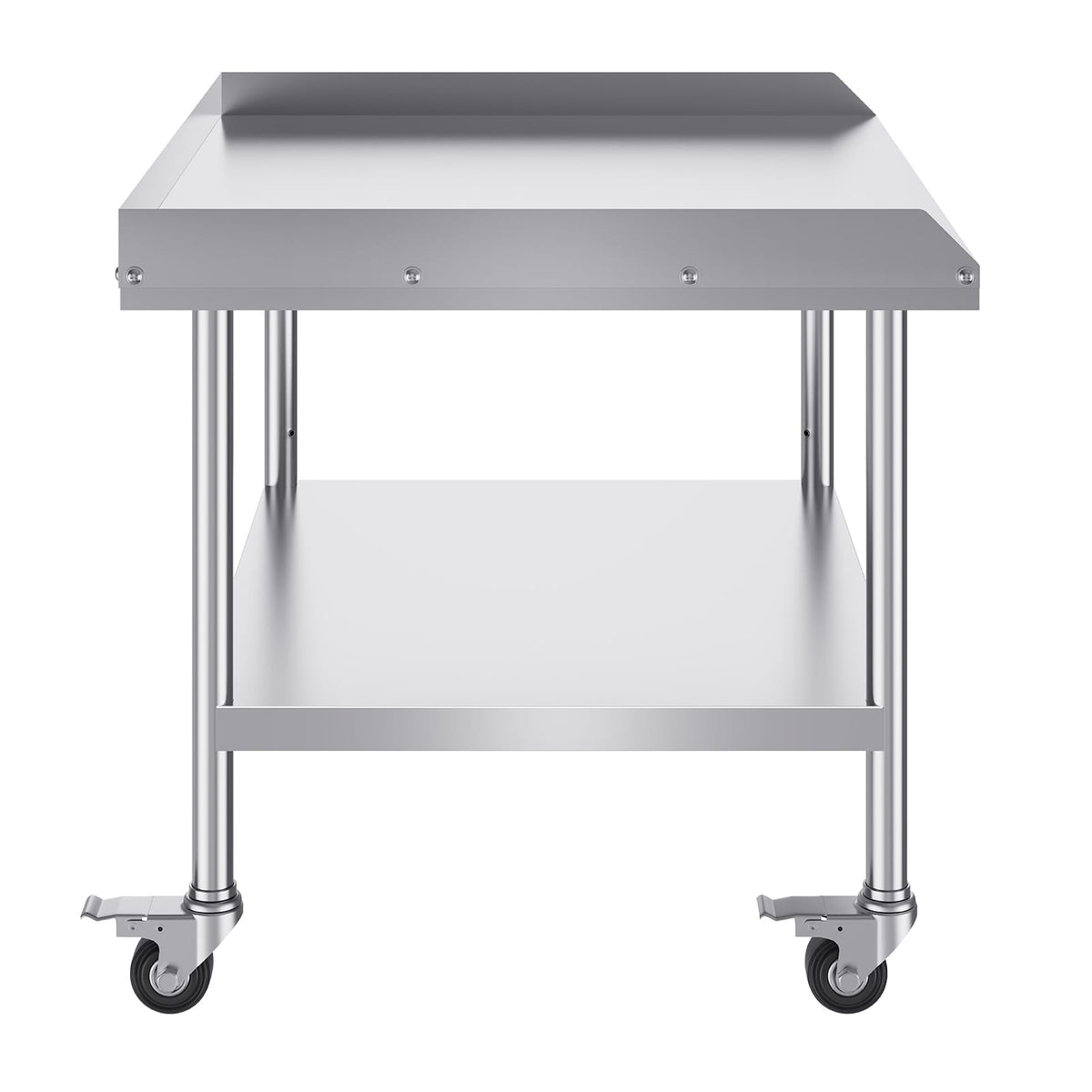 30 x 36 Stainless Steel Work Table - 3 Shelves, Wheels, Silver for Living Room