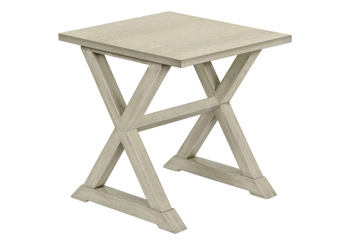 White Square Accent Table End Nightstand in Transitional Style for Living Room