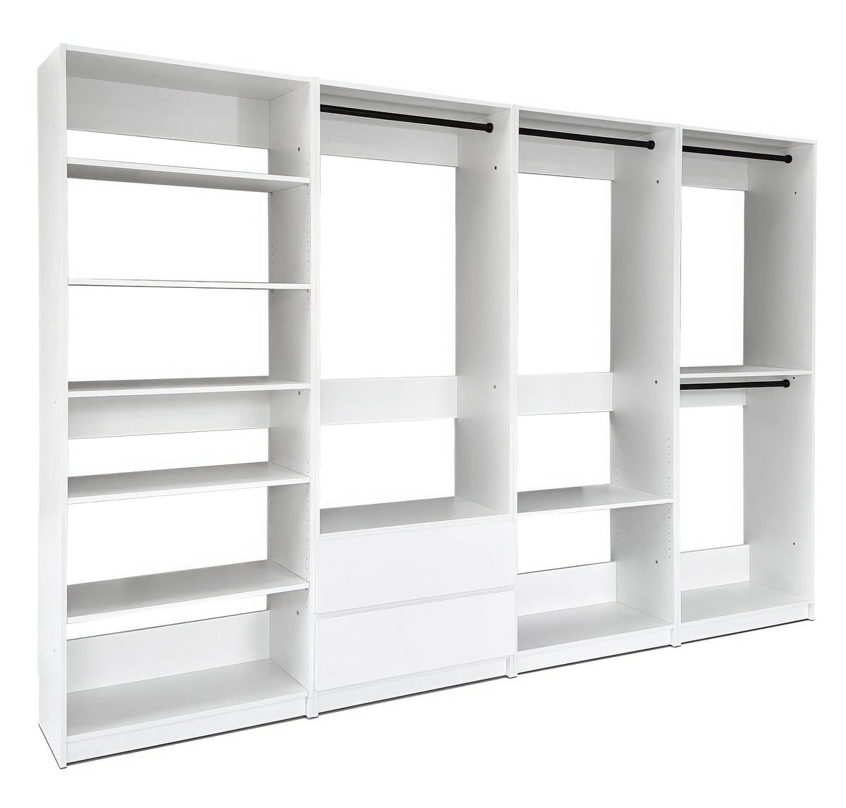 Prosper White Freestanding Walk-In Closet System - Wood & Melamine