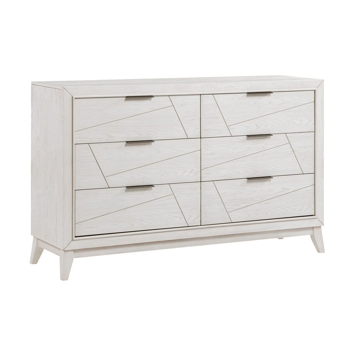 Antique White Dresser - 6 Drawers Modern Bedroom Storage