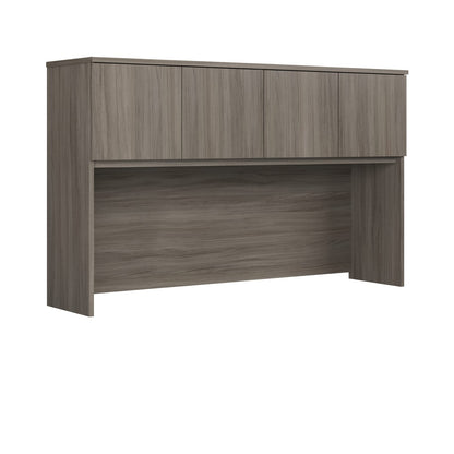 64" Rectangular Brown Desk with Hutch - Office Storage