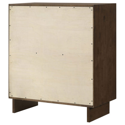 Dark Brown 4-Drawer Chest - Compact Storage for Bedroom