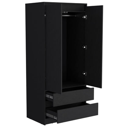 Black Bedroom Dresser with Two Doors - 70.87" Wide