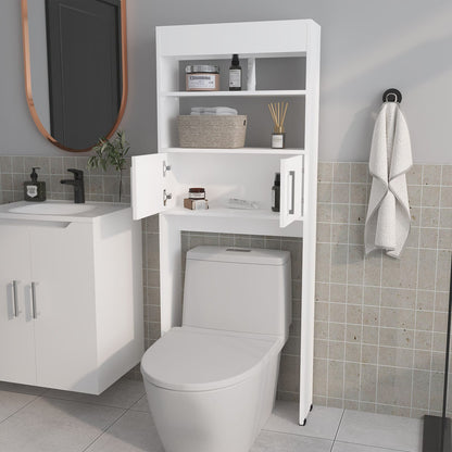 White Over The Toilet Storage Cabinet 2 Doors