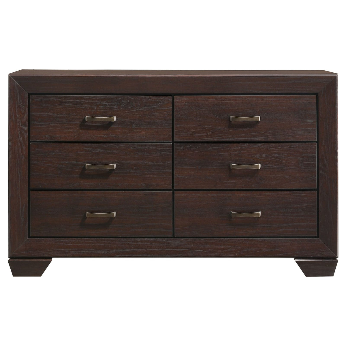 Dark Brown Engineered Wood 6-Drawer Bedroom Dresser