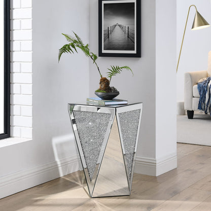 Silver Mirrored Coffee Table - Rectangular Desk & Chair Set