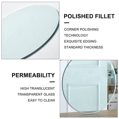 Round Glass Dining Table - 42.13 Inch Diameter for Dining Room