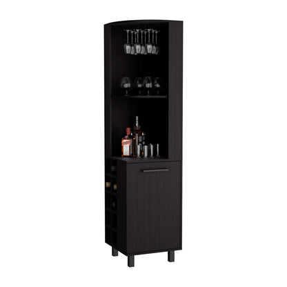 Black Corner Wine Cabinet 17.7" W - 10 Wine Racks