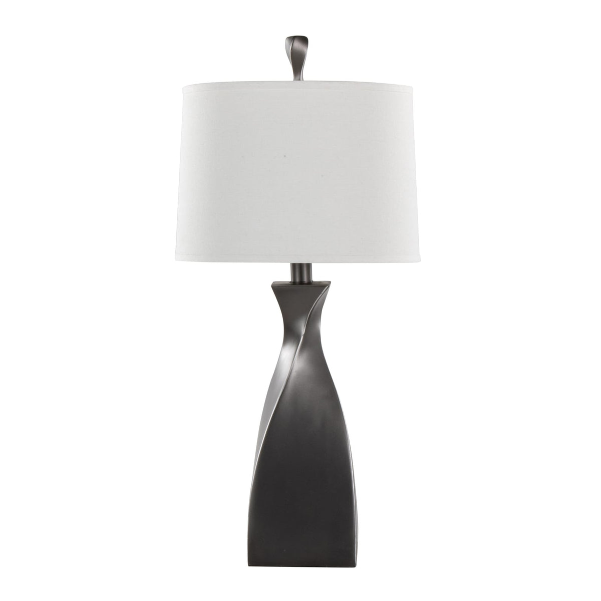 Grey Linen Table Lamps Set - 30 Inch Modern Lighting