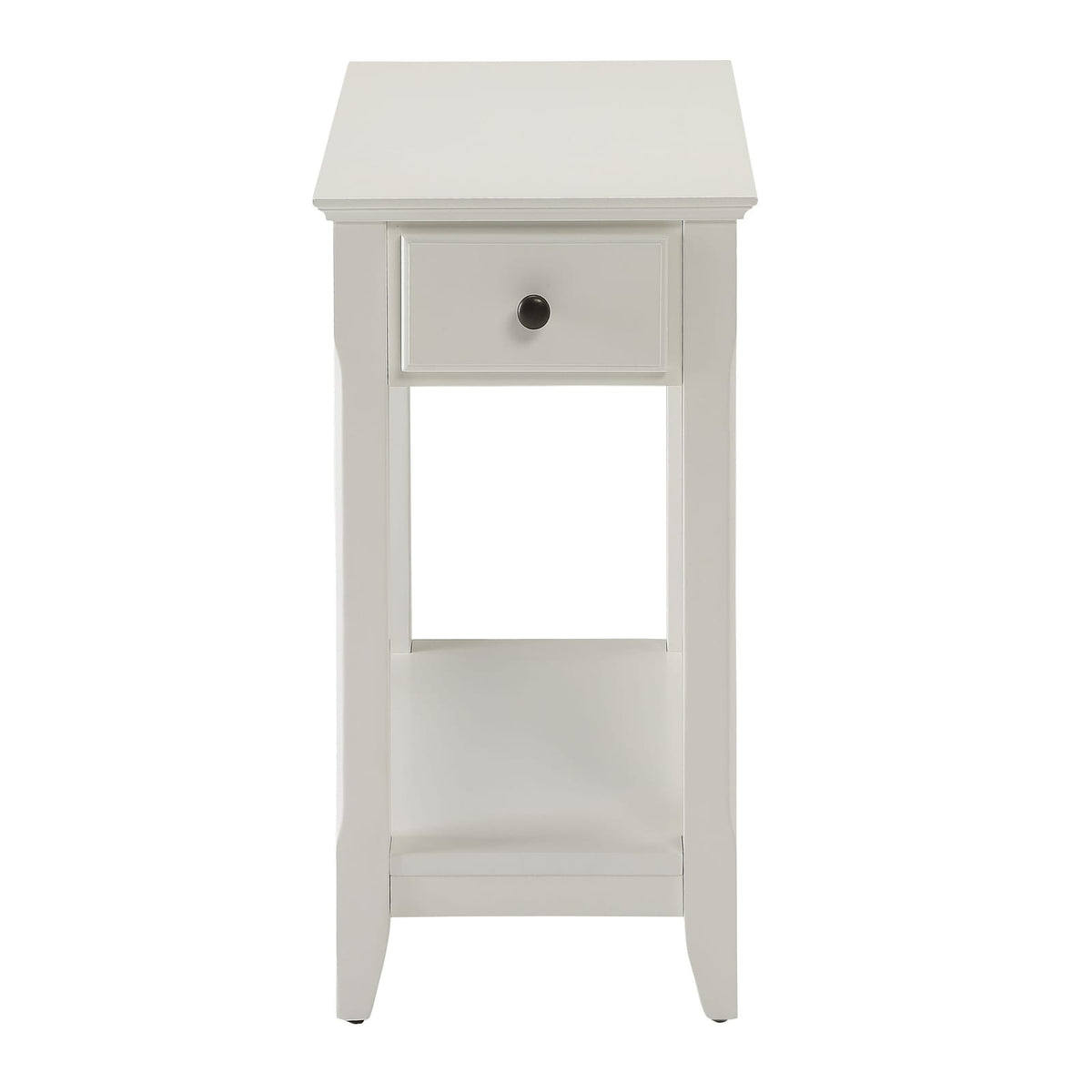 White Accent Table with Bottom Shelf - Storage & Style