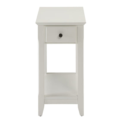 White Accent Table with Bottom Shelf - Storage & Style