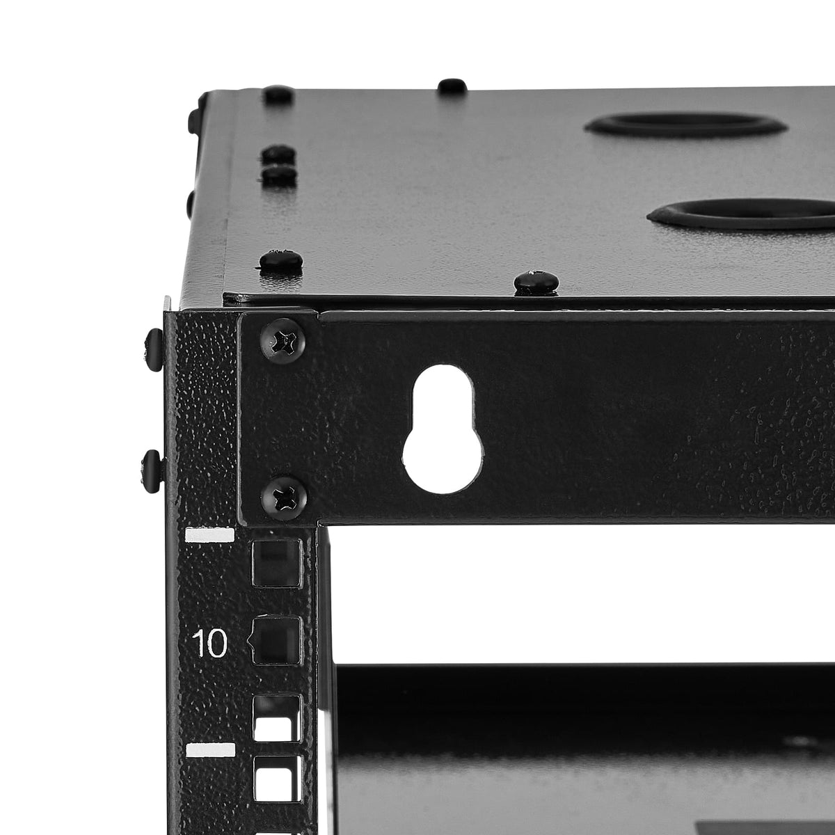 10U Open Frame Network Rack - Black, 23.23" Depth, Wall/Floor Standing Server Storage