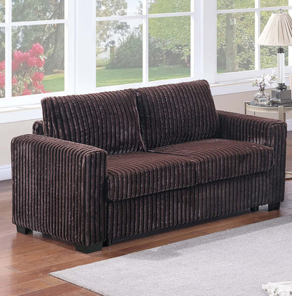 Coffee Corduroy 5 Seat Sofa Set Loveseat for Living Room