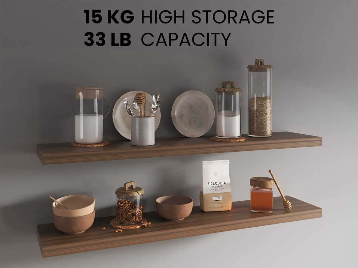 Ecco 47" Floating Shelves Set of 2 - Light Brown Storage