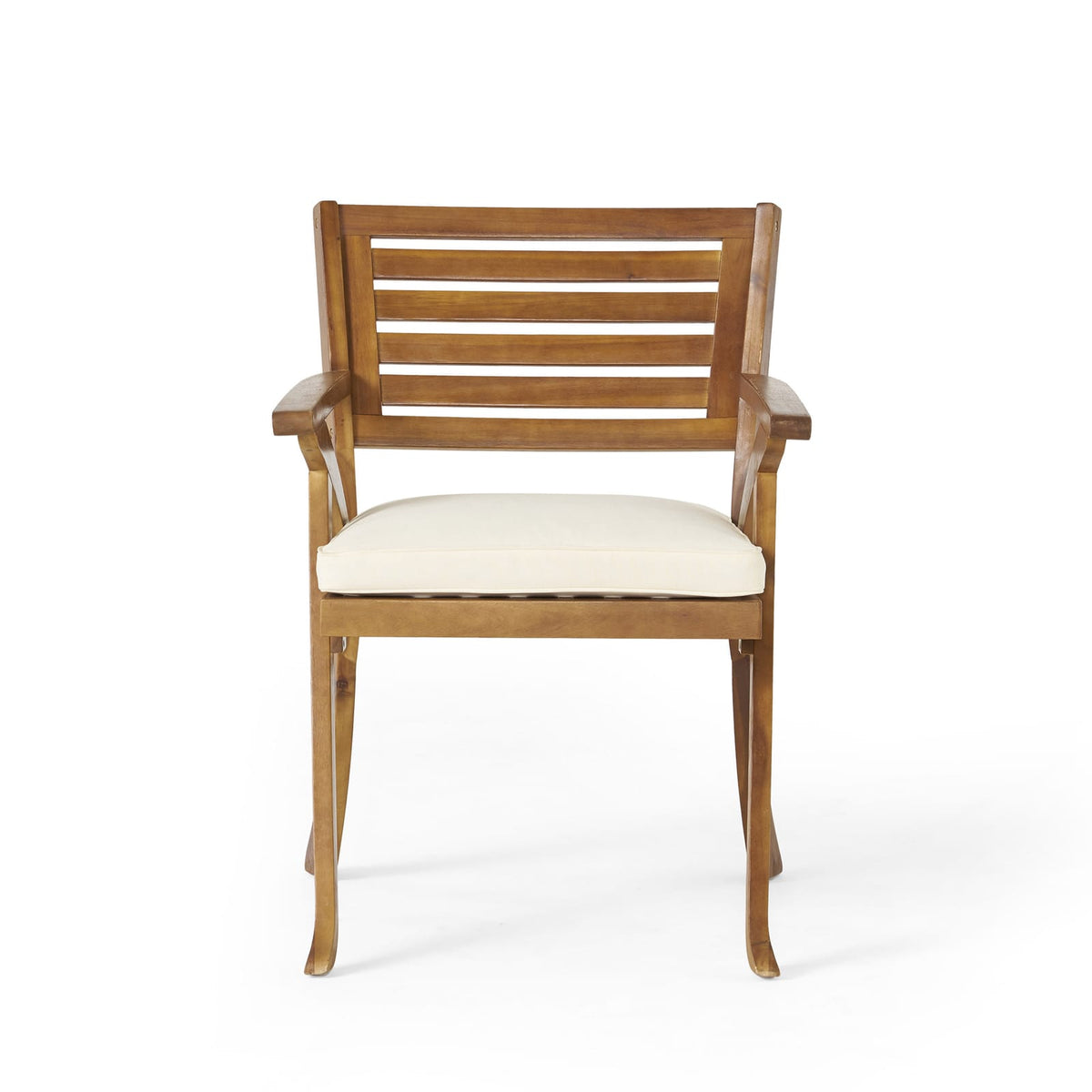 Cream Teak Acacia Wood Patio Dining Set 3 Pieces
