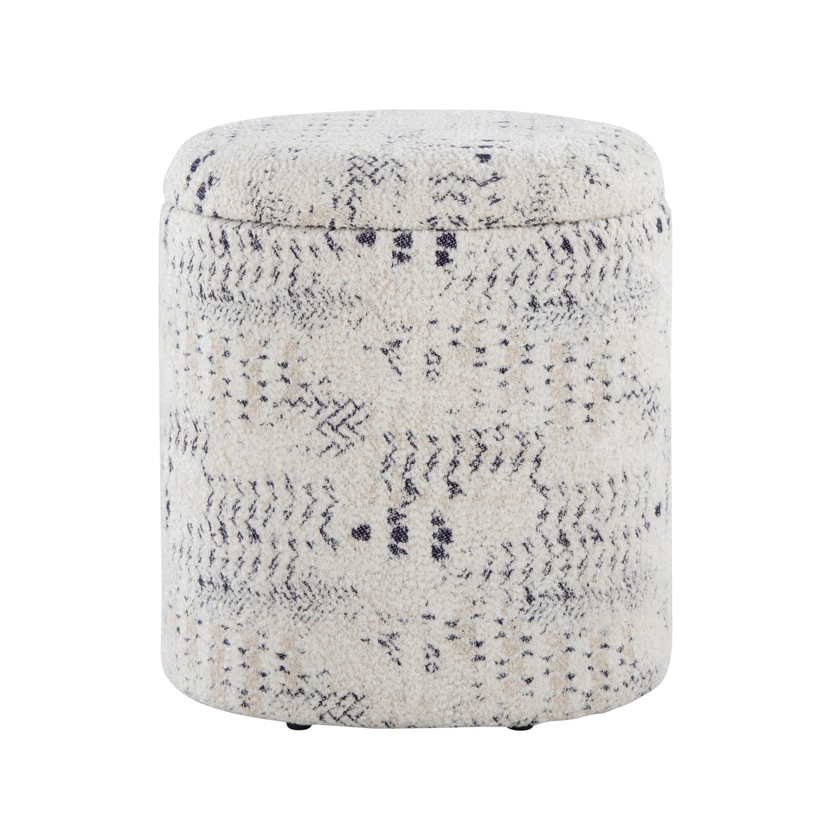 Ivory Cotton Ottoman with Removable Lid for Stylish Bedroom Decor for Living Room