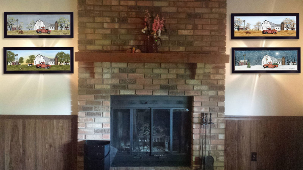 Black Frame Four Seasons Vignette Wall Art -