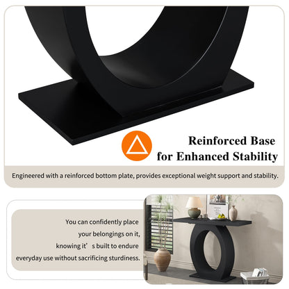 Mirod Stylish Modern Console Table - Black MDF & Acacia