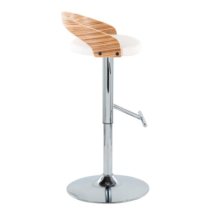 Mid-Century Modern Faux Leather Barstool Set for Dining Room