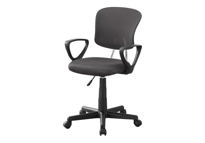 Grey Mesh Office Chair for Kids - Adjustable Height & Swivel