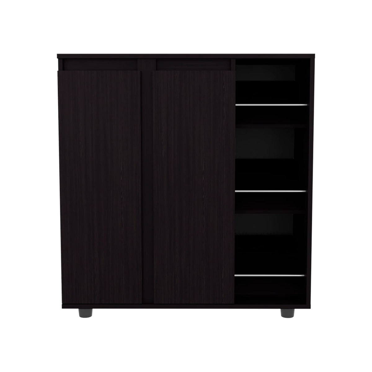 3-Tier Black Shoe Rack - Storage Shelving Unit for Living Room