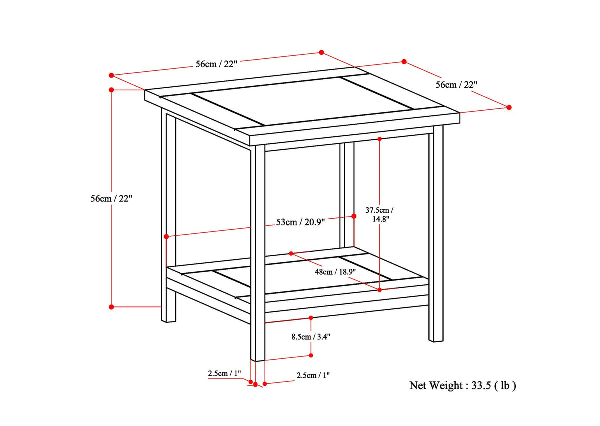 Skyler End Table - Dark Brown Storage Accent
