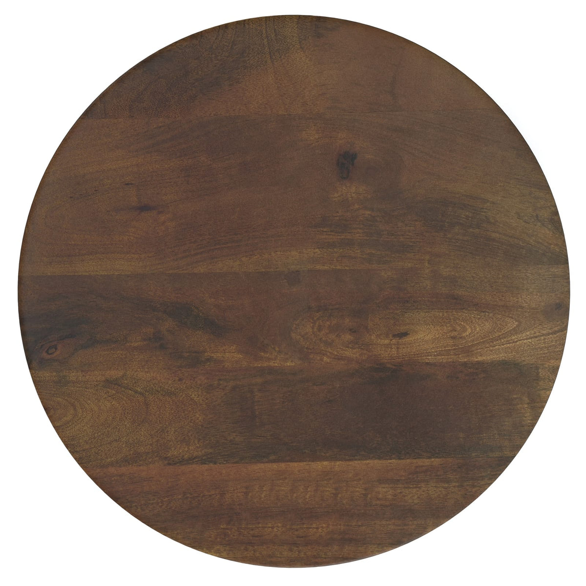 Dark Brown Accent Table - 16 Inch Round Wood Table for Living Room