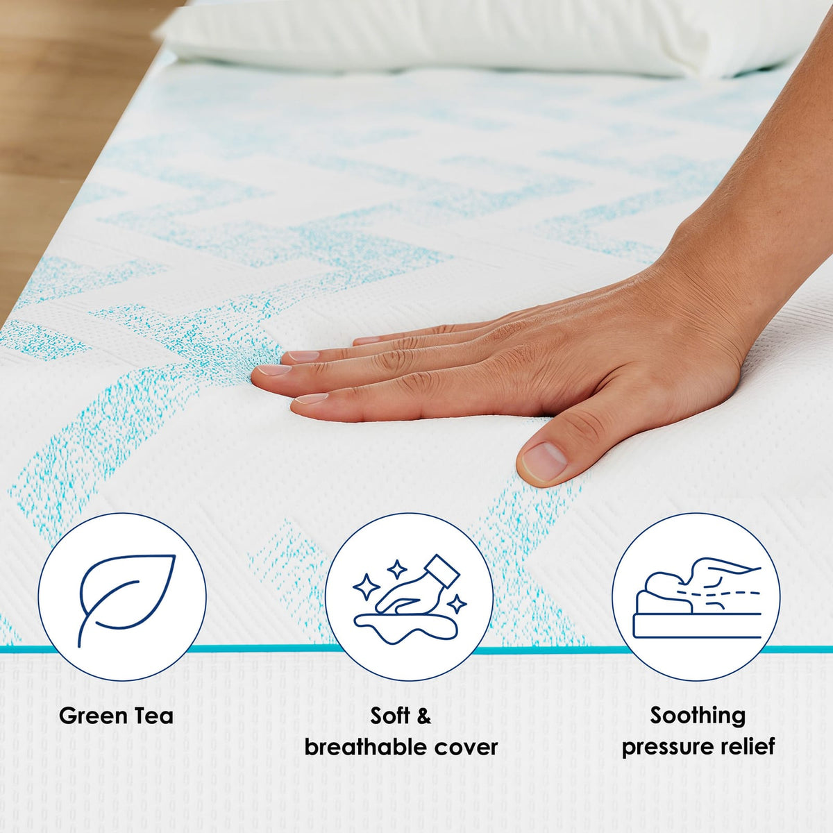 Short Queen Memory Foam Mattress - 8 Inch White for Bedroom