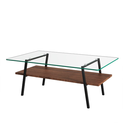 Transparent Tempered Glass Coffee Table Set - 3 Piece Living Room Table