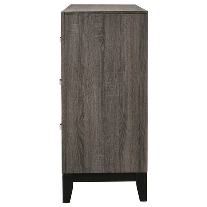 Cabrillo Grey Oak 6-Drawer Dresser - Grey Engineered Wood for Bedroom