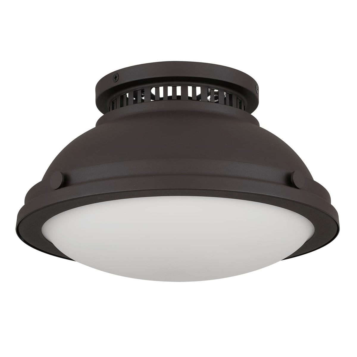 1-Light Antique Bronze Flush Mount - Bedroom Lighting
