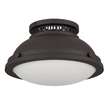 1-Light Antique Bronze Flush Mount - Bedroom Lighting