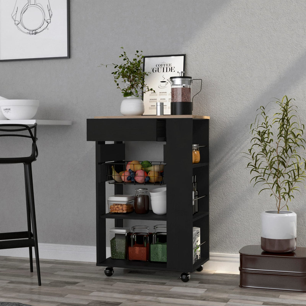 Kitchen Cart Sonex - Light Oak Kitchen Island with Storage