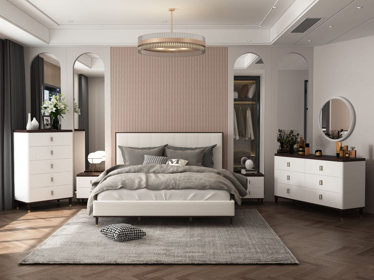 Carena Light Gray Fabric Finish E. King Bed - Comfortable & Stylish Bedroom
