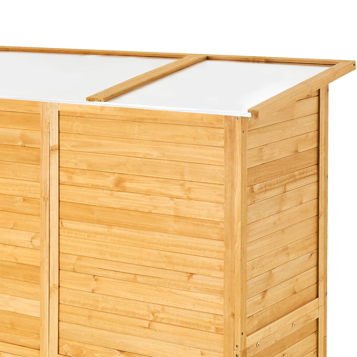 Outdoor Wooden Storage Shed - Waterproof Garden Tool Shed 37x17x26.8