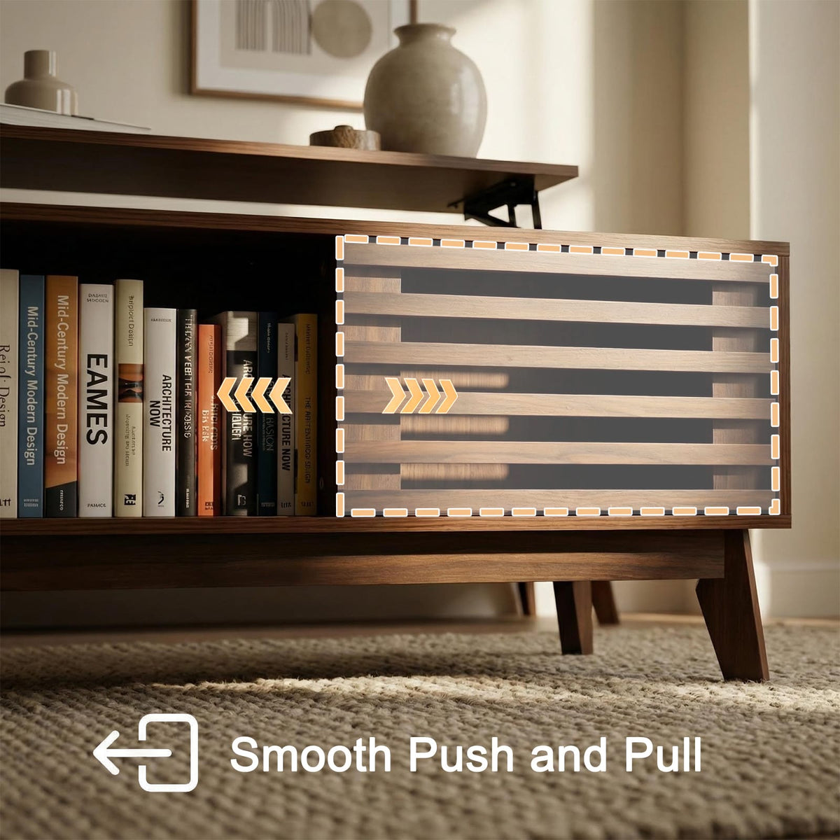 Walnut Lift Top Coffee Table - Storage & Workspace