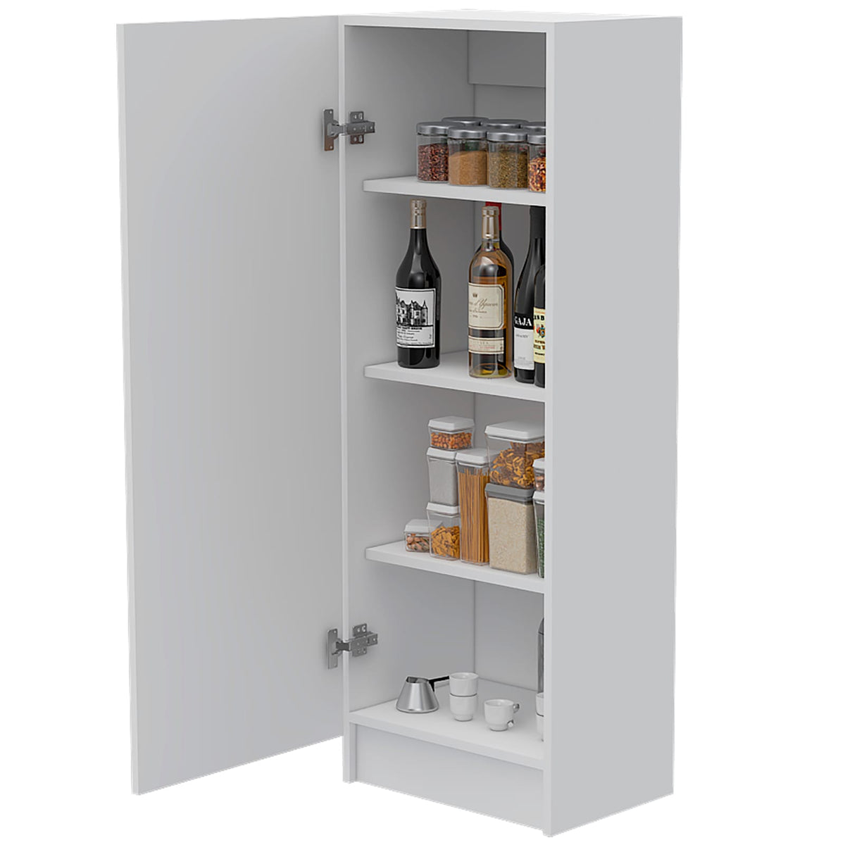 White Pantry Cabinet - 12.3" W x 16.9" D x 47.4" H