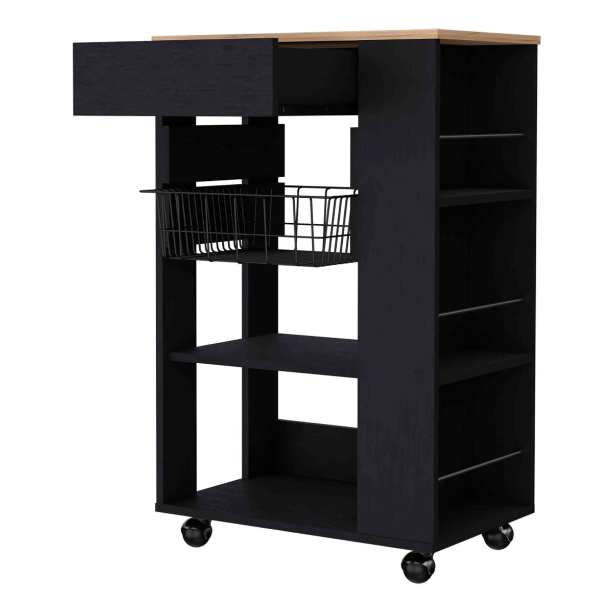 Multicolor Kitchen Cart with Shelves & Drawer - 14.5''W x 22.4''D x 35.4''H