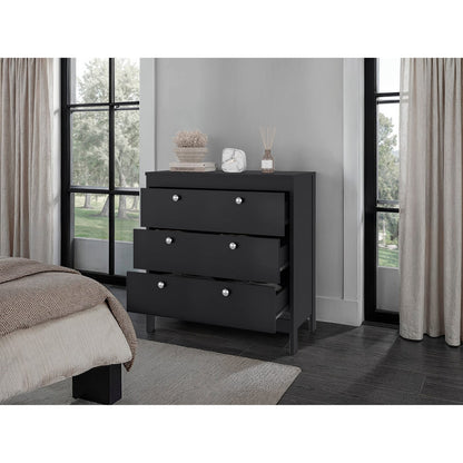 Wenge 3-Drawer Chest - Bedroom Storage