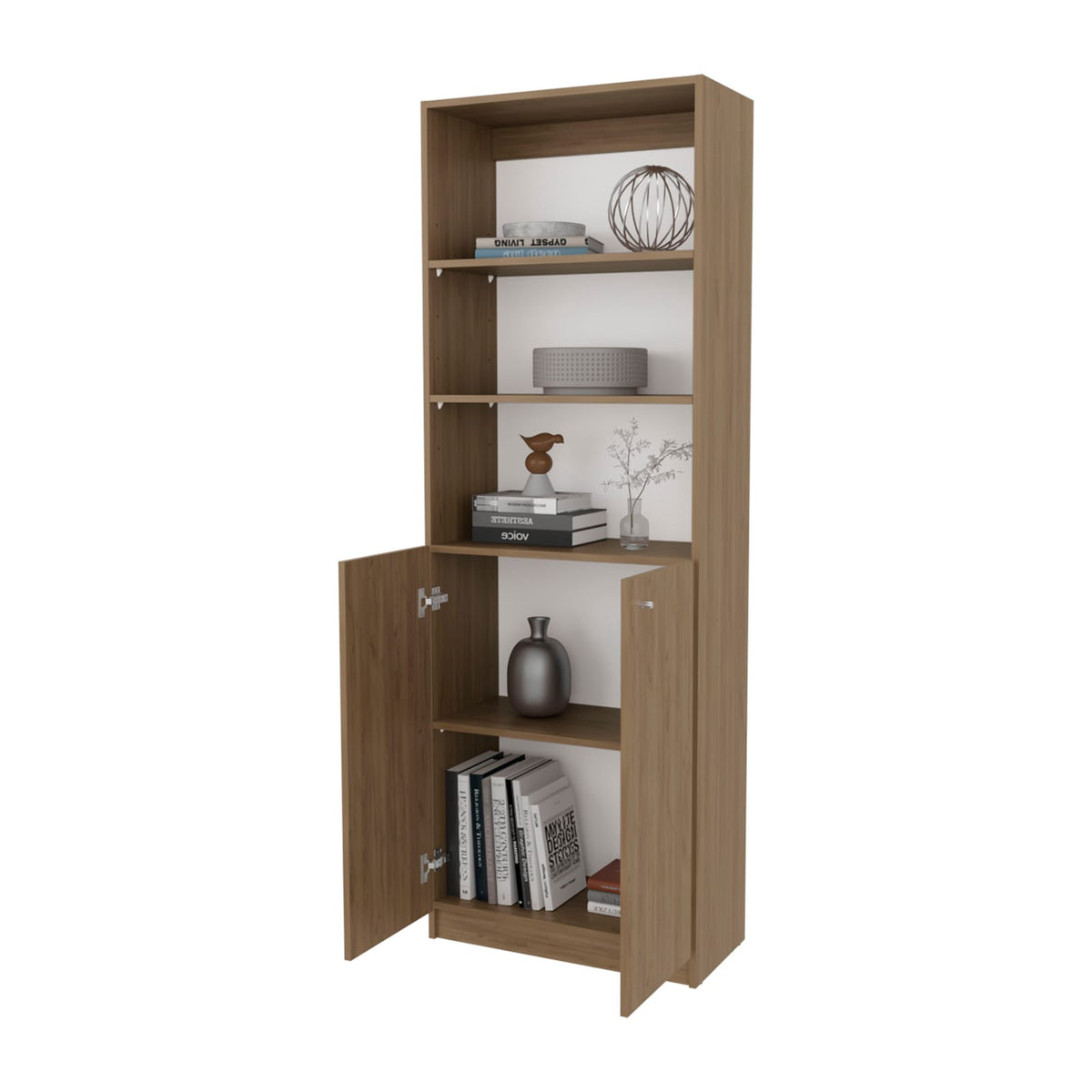 Beyerville Bookcase with Open Storage - Dark Brown, 3-4 Shelves