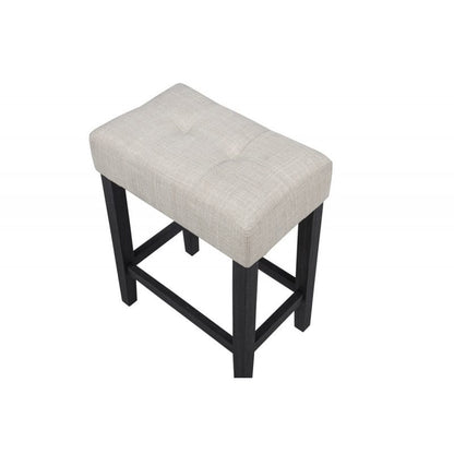 Contemporary Beige Bar Stools Set of 2 for Dining Room Kitchen Seating