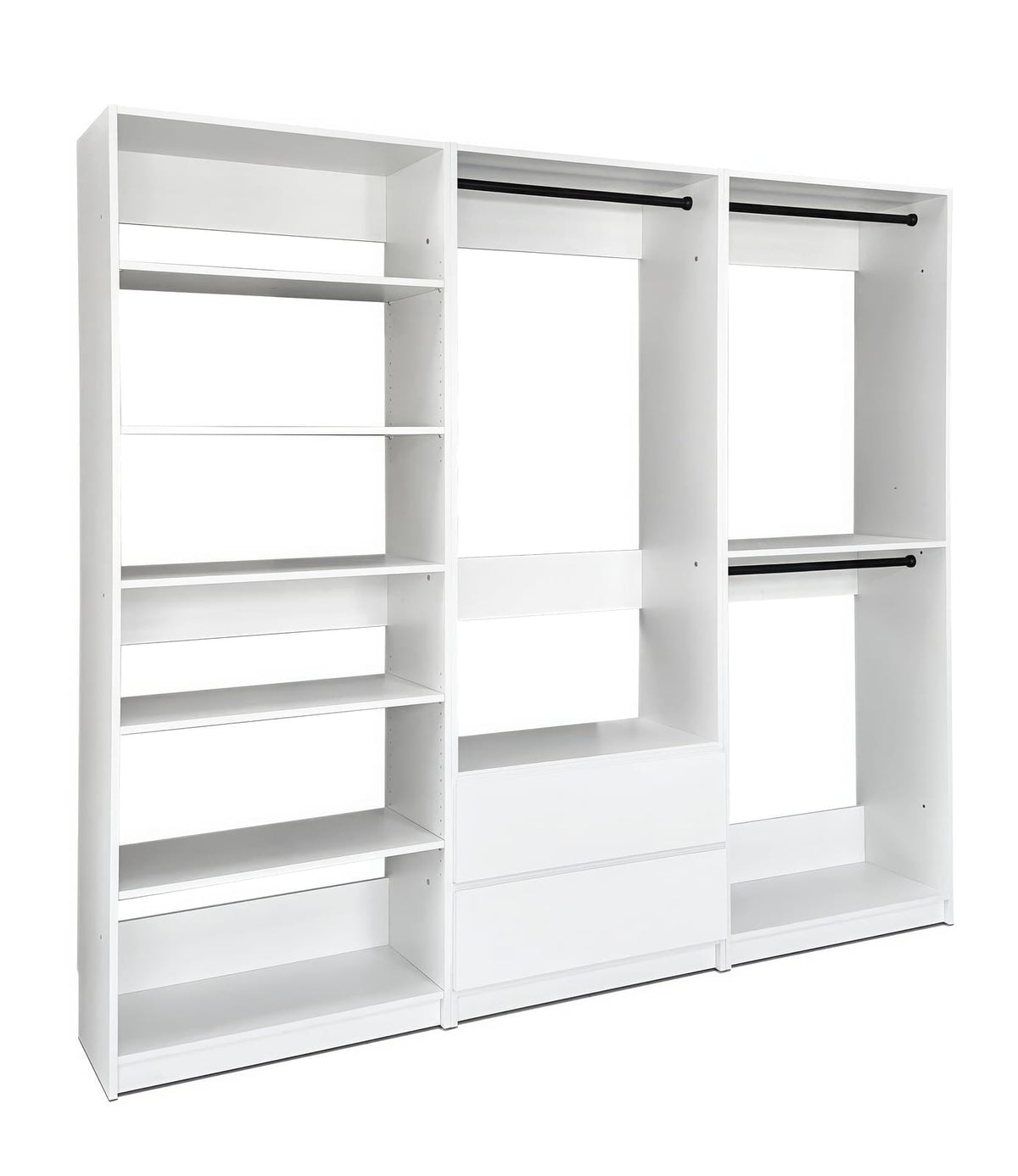 Prosper White Freestanding Walk-In Closet System - Wood & Melamine