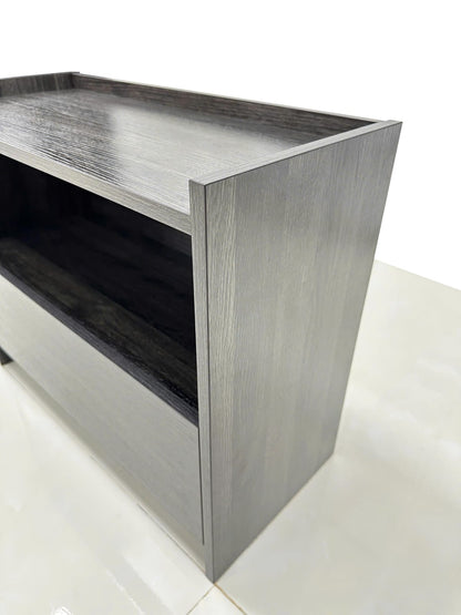 Dark Gray Robin Nightstand - 1 Drawer Storage for Bedroom