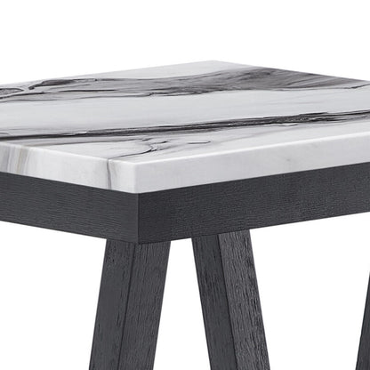 Black and White Square End Table - 22" x 22" for Living Room