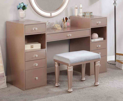 Rosy Glam Makeup Vanity with 5 Drawers
